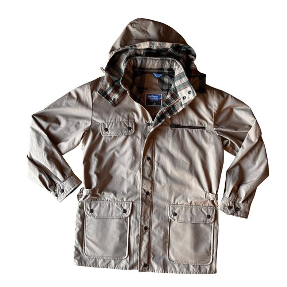 Vtg Northwest‎ Territory Barn Coat Mens M Hooded Chore Jacket Flannel Lined - Picture 1 of 8